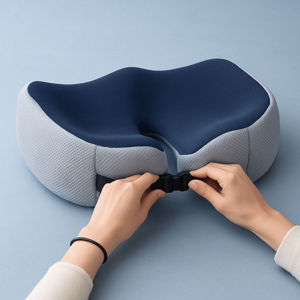 Adjustable Memory Foam Seat Cushion with Straps for Office Chair & Car | Thomler