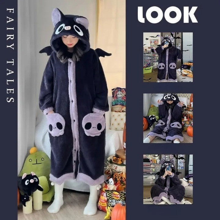 Animal Hooded Wearable Blanket Pajamas – Plush Fleece Full-Body Loungewear for Cozy Nights & Lazy Days | Thomler