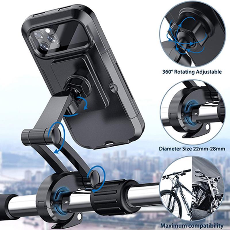 Waterproof Bike Phone Mount with 5000mAh Power Bank USB Charging Handlebar Holder for Smartphones 4.5-6.8 Inches Touch Screen Compatible Mot | Thomler