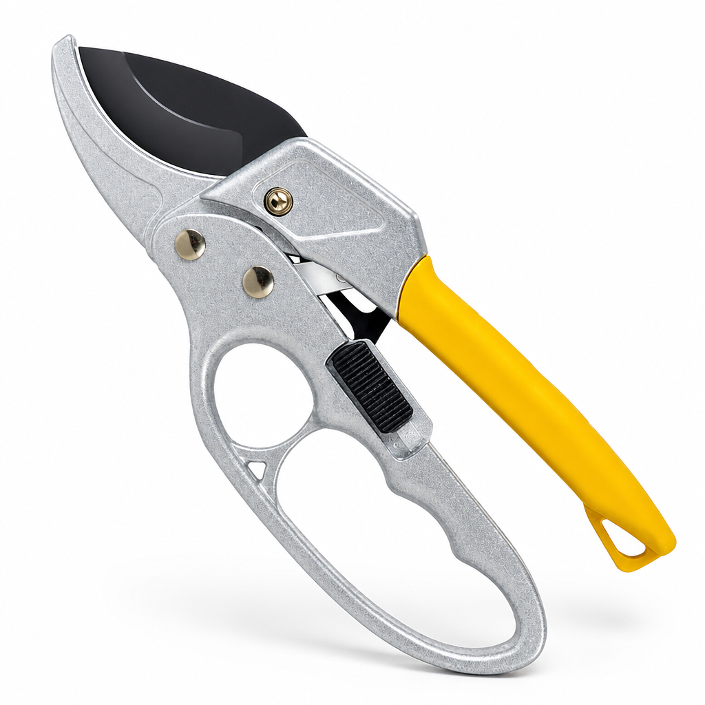 Ratchet Pruning Shears with SK5 Steel Blade & Non-Slip Ergonomic Handle for Garden Pruning | Thomler