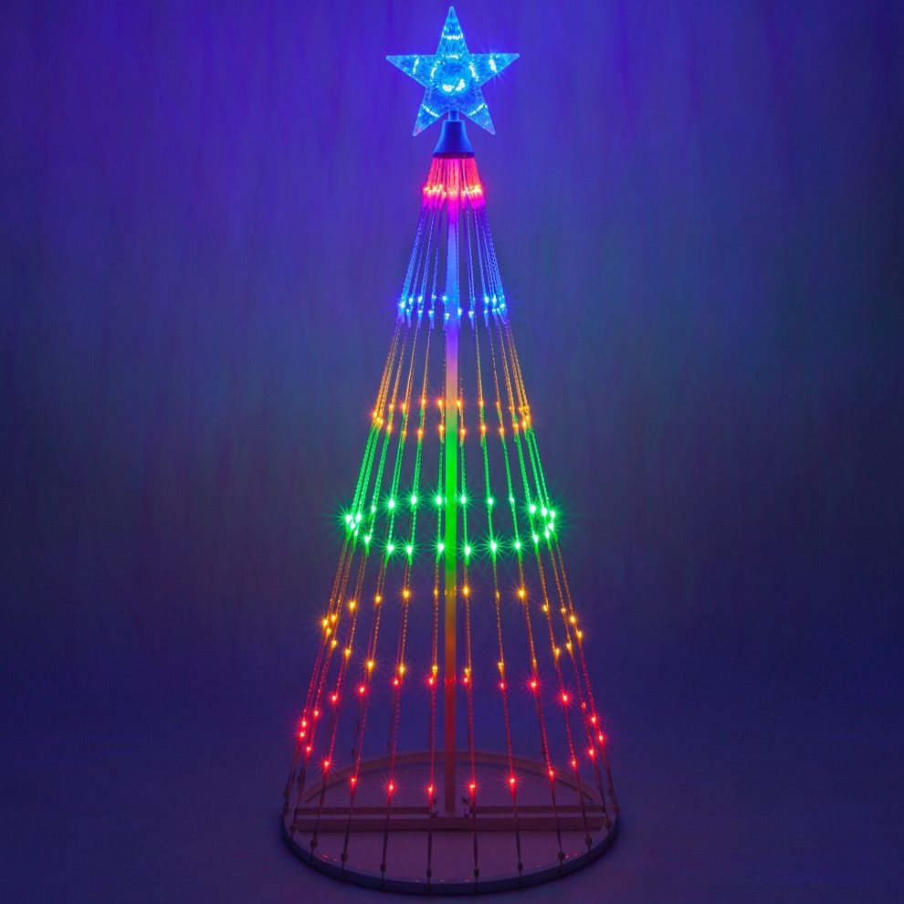 Animated LED Outdoor Holiday Tree Light Display with 12 Modes – Waterproof Decoration for Yard & Garden | Thomler