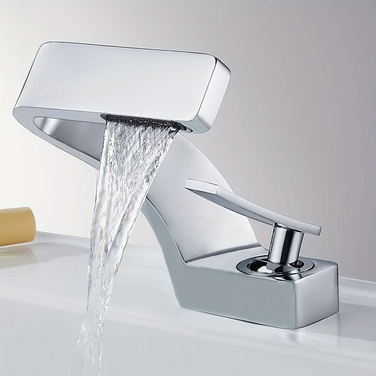 Single-Hole Waterfall Sink Faucet – 304 Stainless Steel Basin Mixer Tap for Modern Bathroom Vanities & Vessel Sinks | Thomler