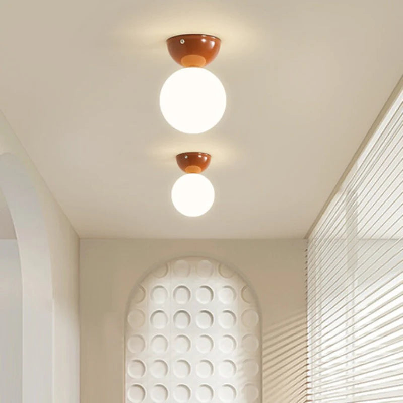 Metal & Glass Flush-Mount Ceiling Light for Kitchen & Living Room – Single G9 Bulb | Thomler