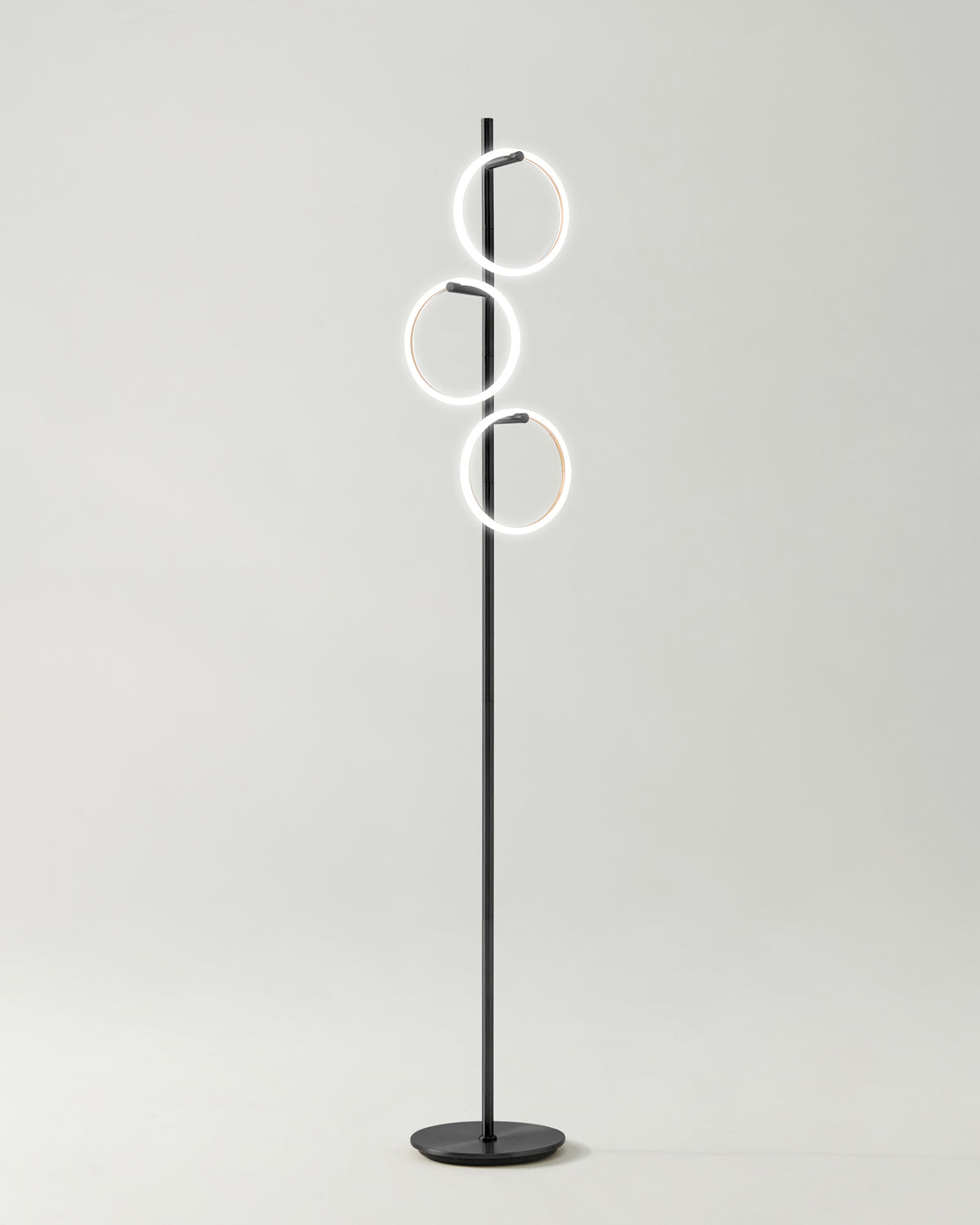 Vloerlamp Ring LED Dimbaar Goud Metaal 3 Lichtkringen Modern | Sansoti