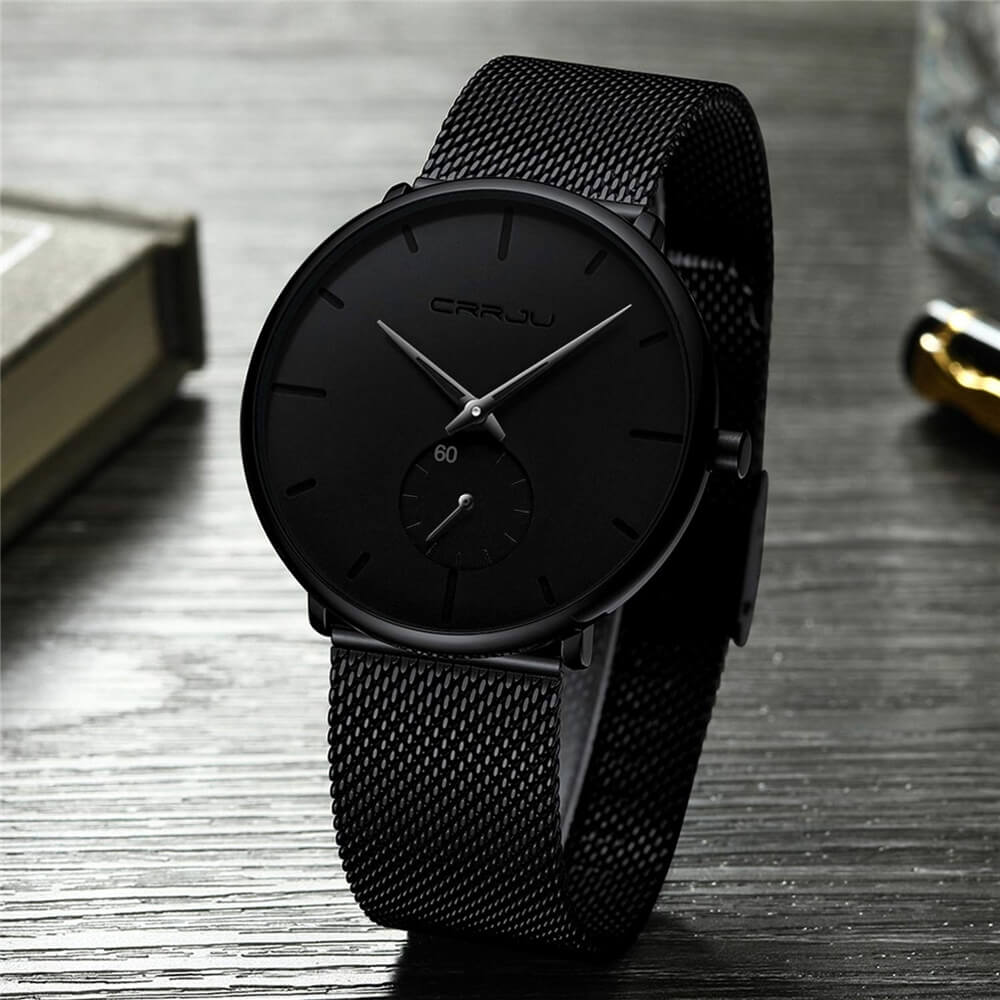 Men's Minimalist Quartz Wristwatch with Hardlex Crystal & Water Resistance for Business Casual Everyday Wear | Thomler