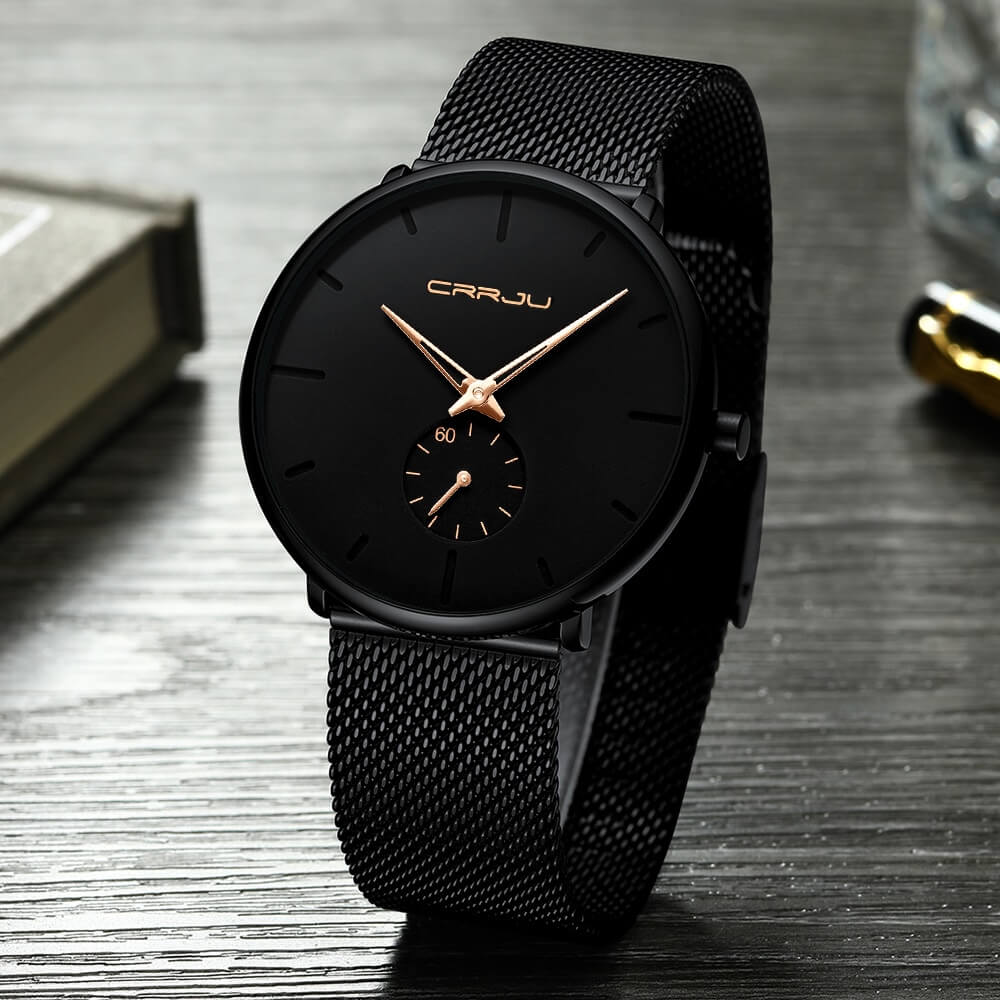 Men's Minimalist Quartz Wristwatch with Hardlex Crystal & Water Resistance for Business Casual Everyday Wear | Thomler