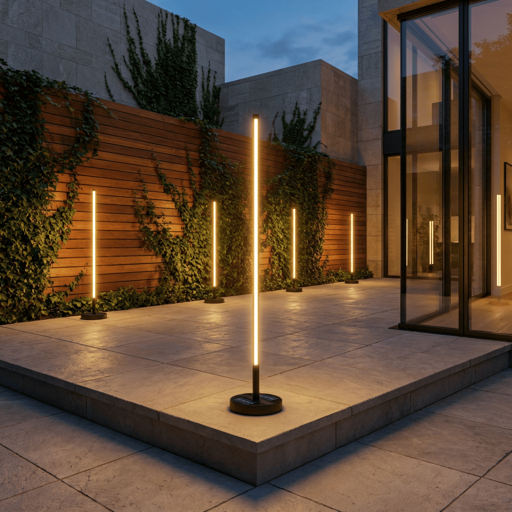 Solar-Powered Patio Floor Lamp with Wireless Charging for Outdoor Spaces | Thomler