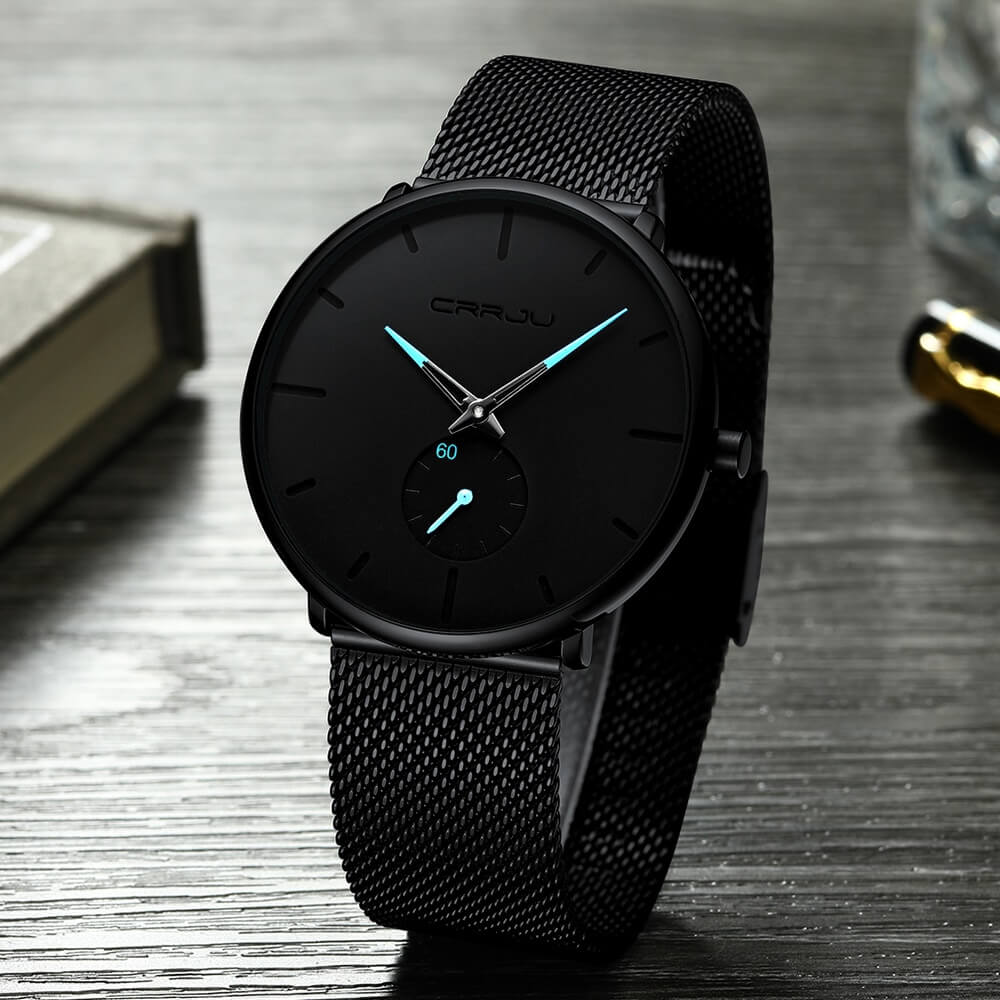 Men's Minimalist Quartz Wristwatch with Hardlex Crystal & Water Resistance for Business Casual Everyday Wear | Thomler