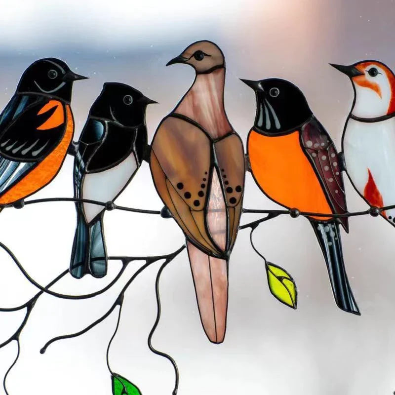 Metal Bird Window Catcher with Rainbow Glass Accents – Hanging Art Décor for Windows, Walls & Shelves | Thomler