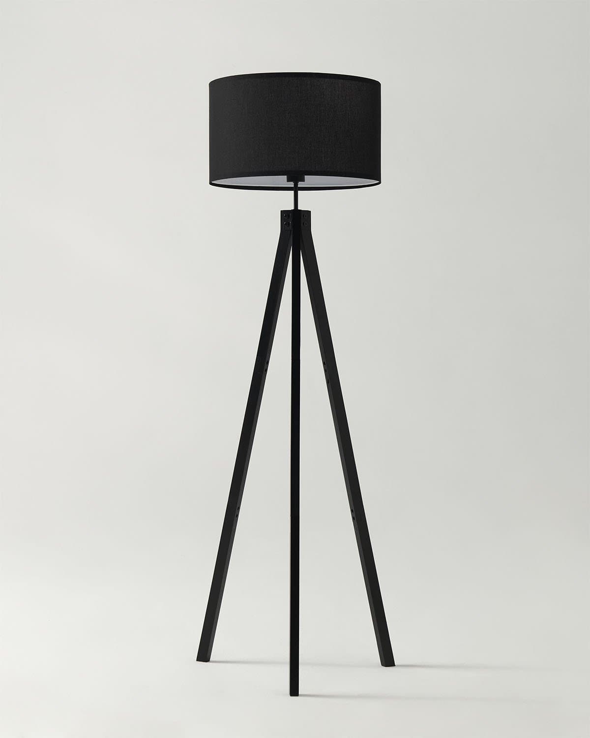 Vloerlamp Tripod Houten Driepoot 152cm Met Stoffen Kap LED | Sansoti