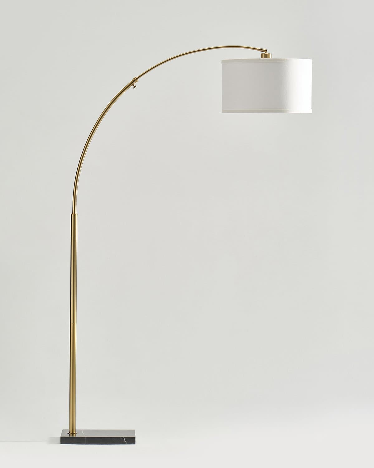 Booglamp Vloerlamp Met Marmeren Voet Messing Zwart 193cm Modern LED | Sansoti