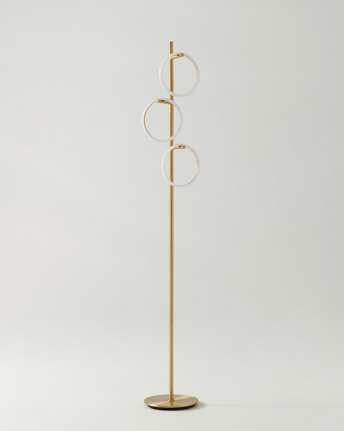 Vloerlamp Ring LED Dimbaar Goud Metaal 3 Lichtkringen Modern | Sansoti