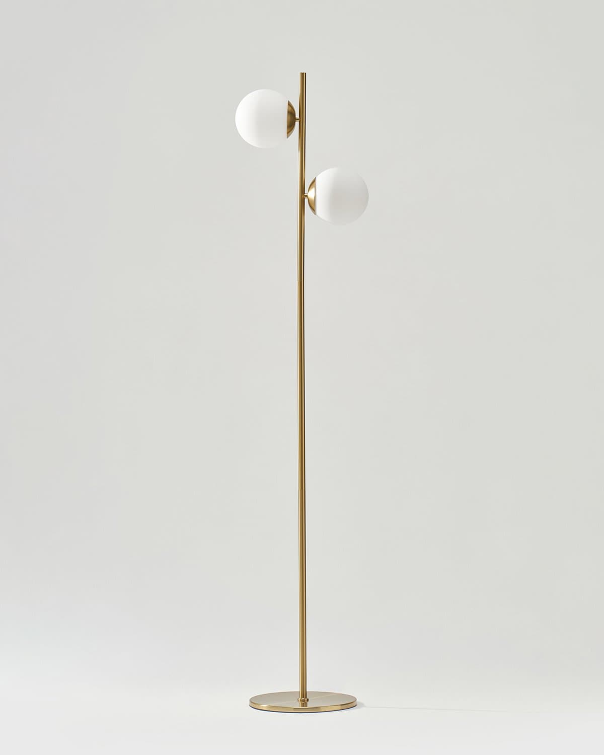 Vloerlamp Met 2 Glazen Bollen LED 165cm Modern Zwart | Sansoti