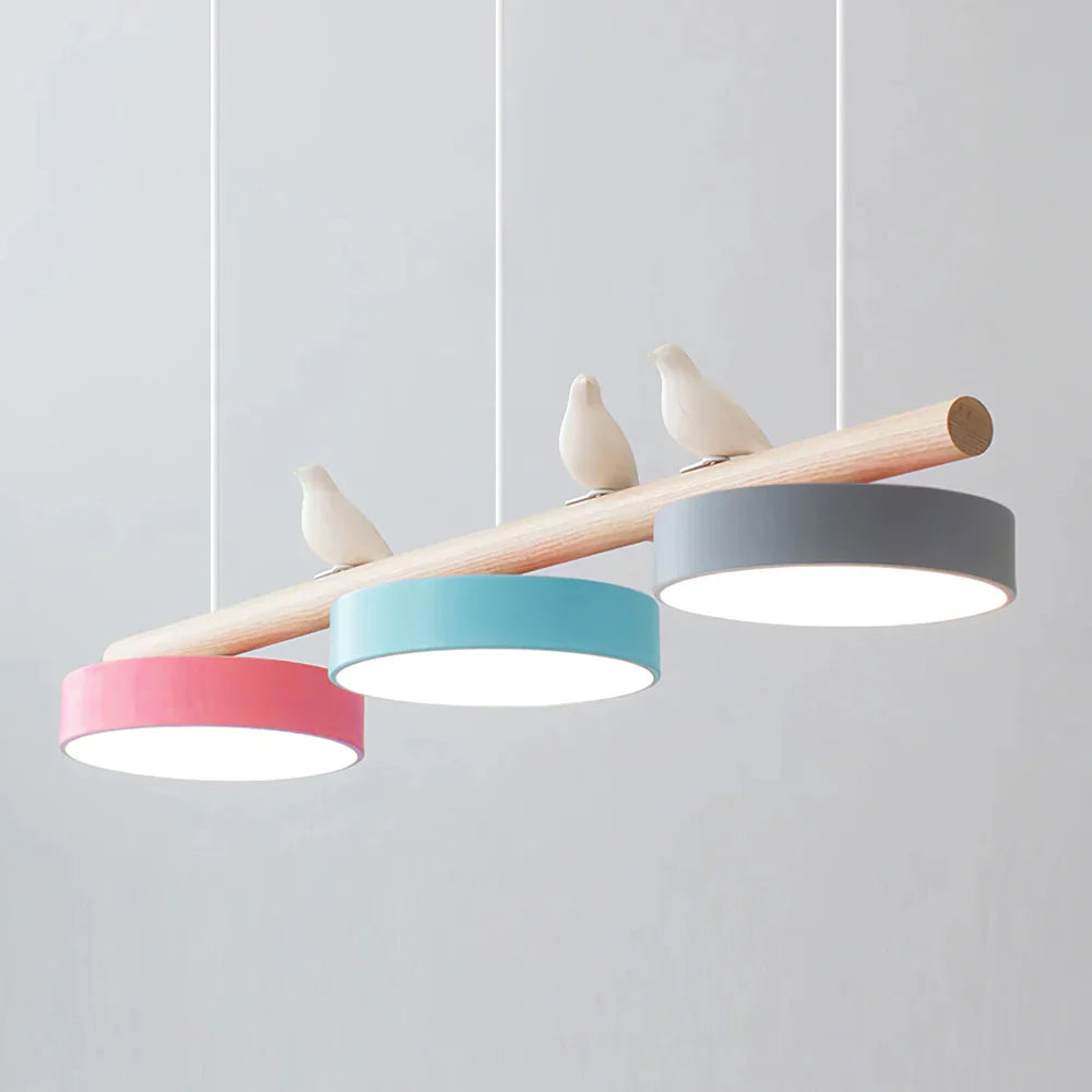 Bird Pendant Light with Adjustable Sculpture – Metal Wood Resin Modern Ceiling Lighting for Living Room Bedroom Dining Room – Dimmable LED | Thomler