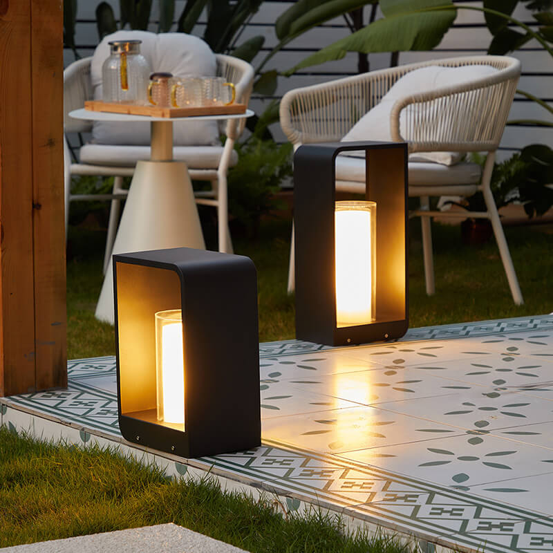 Outdoor Column Path Light – LED Weatherproof Garden Lamp with Rectangular Frame for Patio, Walkway & Landscaping | Thomler