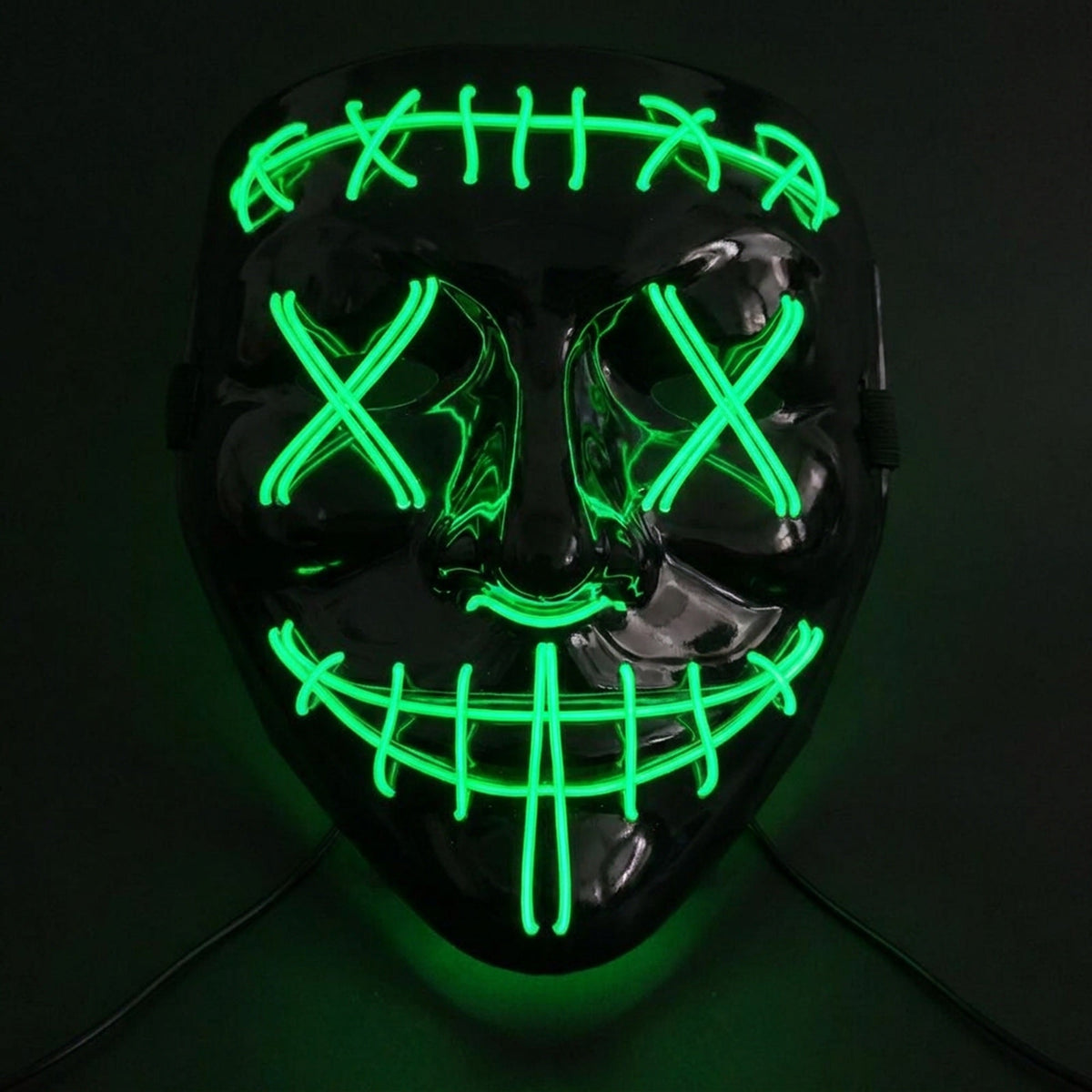 Illuminated Horror Face Cover – Glowing EL Wire Costume Accessory for Halloween & Parties | Thomler