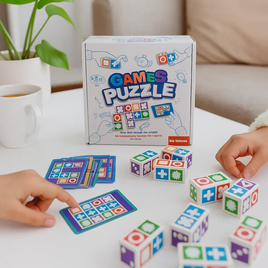 Logic Board Game 20.0 cm Pattern Matching Family Fun Educational Brain Teaser Reaction Speed Puzzle For Ages 7 Plus | Thomler