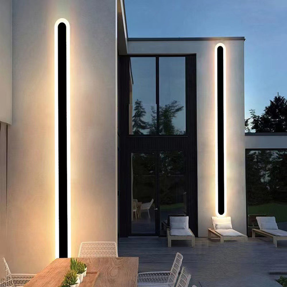 Waterproof LED Sconce Elongated Wall Mount Fixture for Exterior & Interior Spaces – Indoor Outdoor Lighting – Black Metal Acrylic Diffuser | Thomler