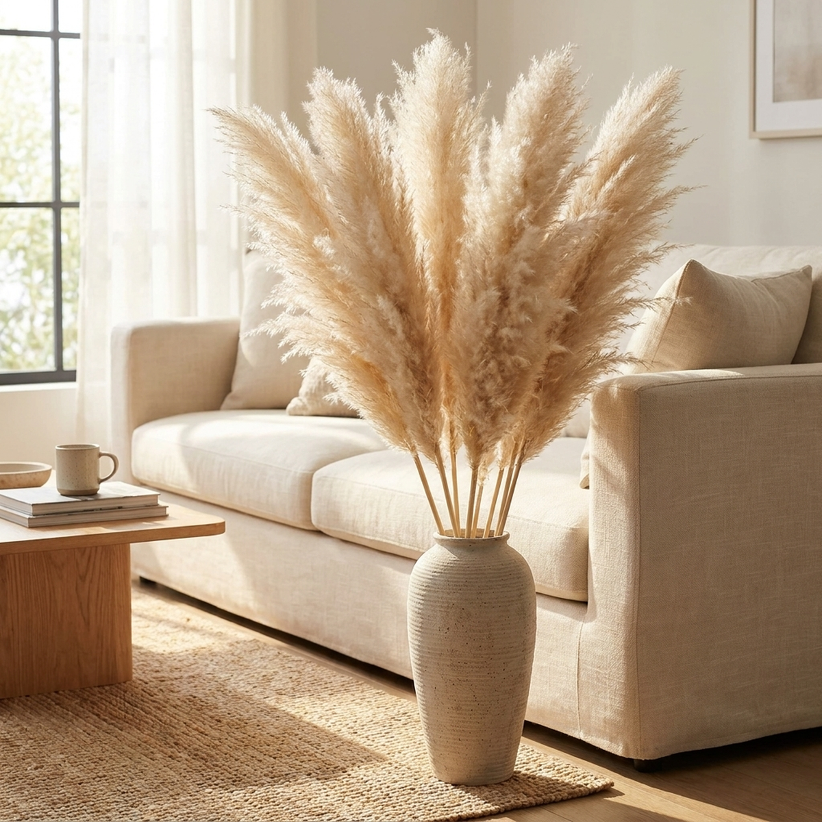 Faux Dried Prairie Plumes – Neutral Boho Stems for Vases & Bouquets | Thomler
