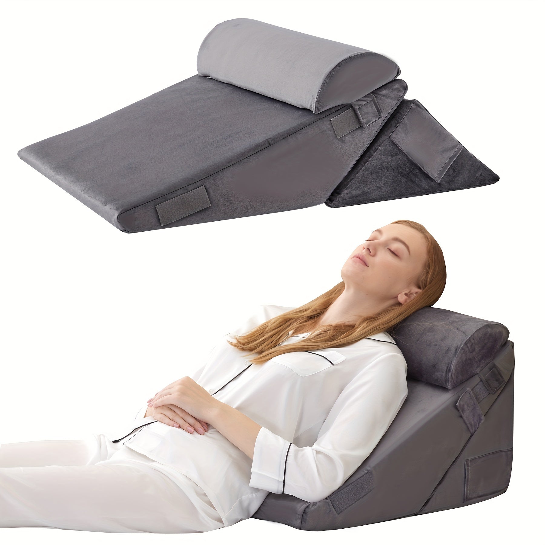 Adjustable Wedge Pillow for Bed – Leg, Back & Knee Support for Sleep & Recovery | Thomler