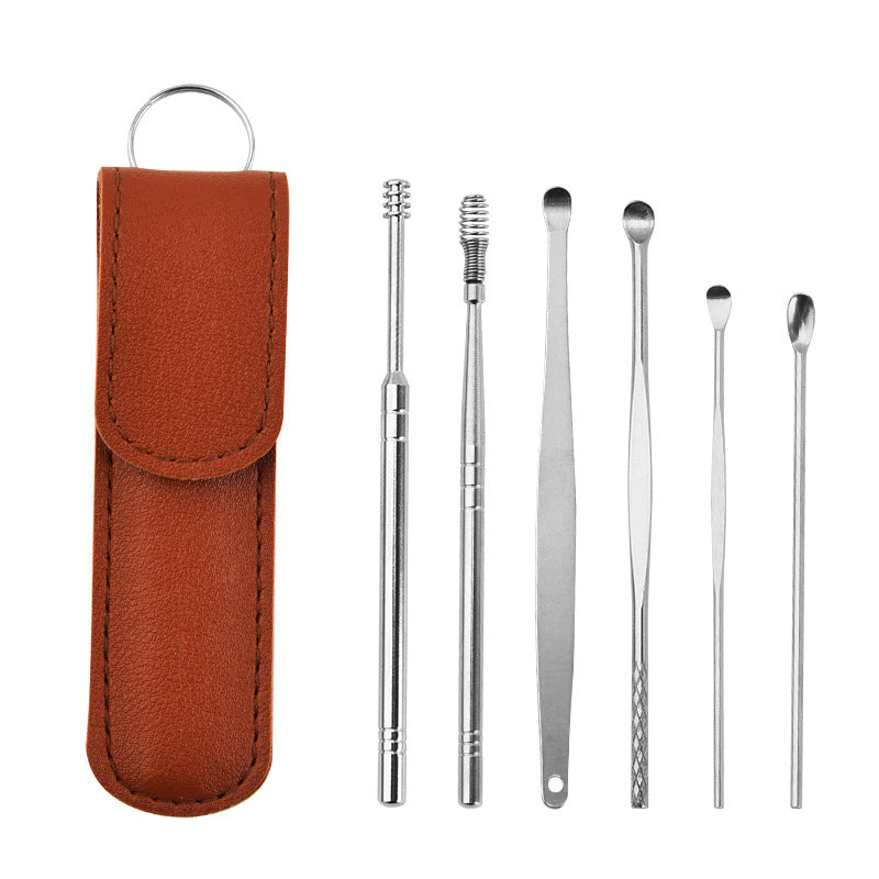 Stainless Steel Ear Cleaning Tool Set with Portable Case for Safe Wax Removal | Reusable Earwax Remover Kit for Adults and Kids | Profession | Thomler