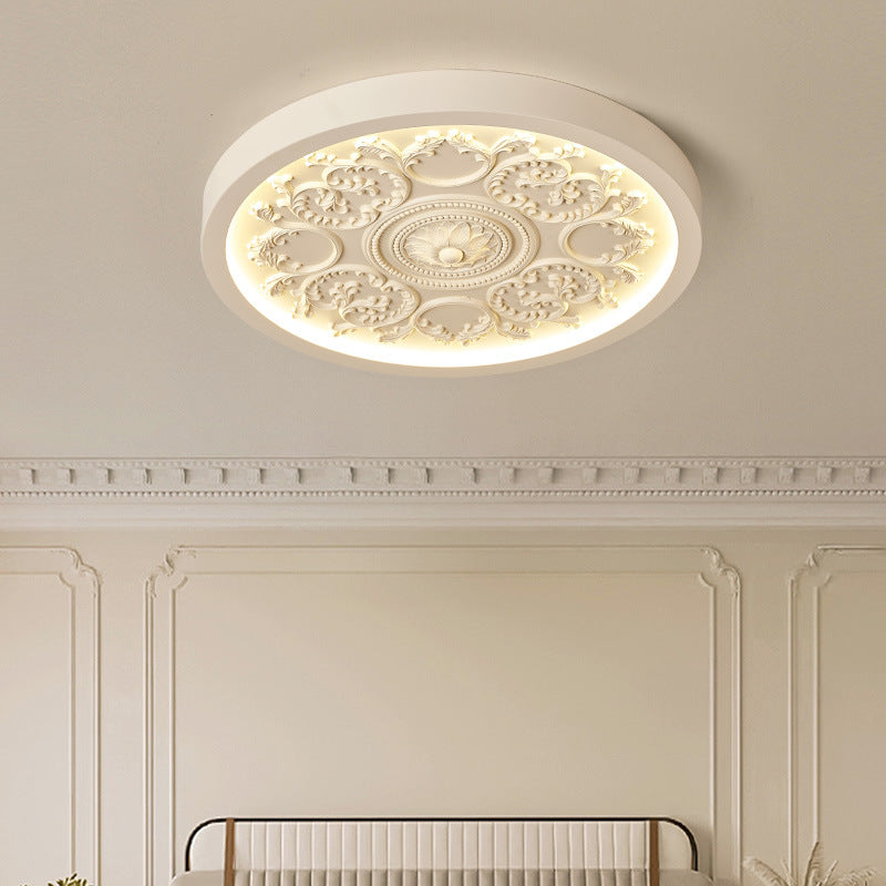 Flush Mount Ceiling Light Iron Acrylic 12.99 in White Living Room Bedroom Minimalist Built-in LED Dimmable Lighting | Thomler