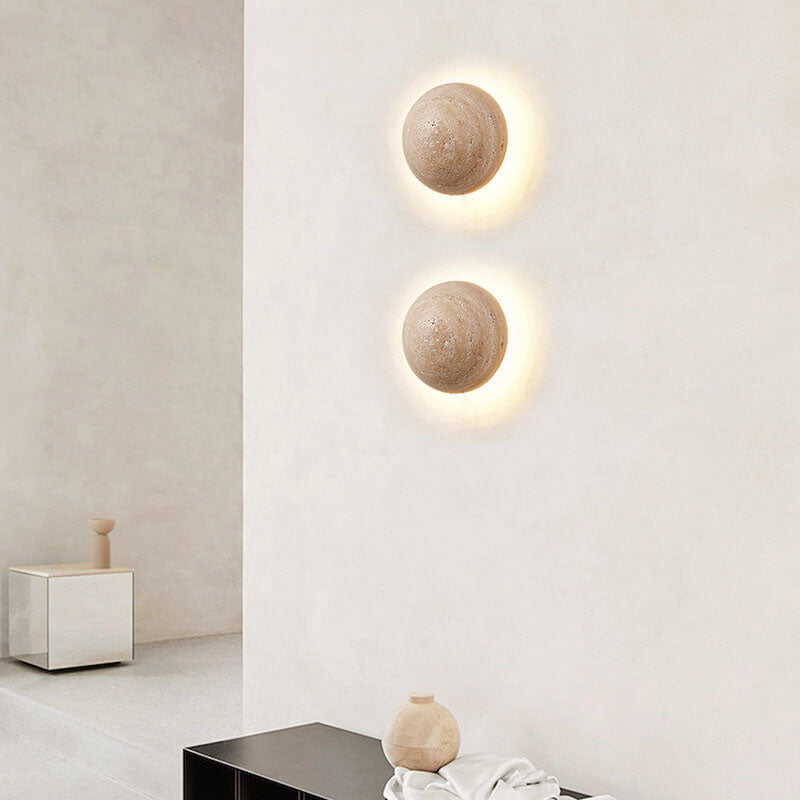 Wall Lamp Yellow Travertine 5.9 in Modern Hallway Living Room Bedroom LED 10W Built-In Fixture | Thomler