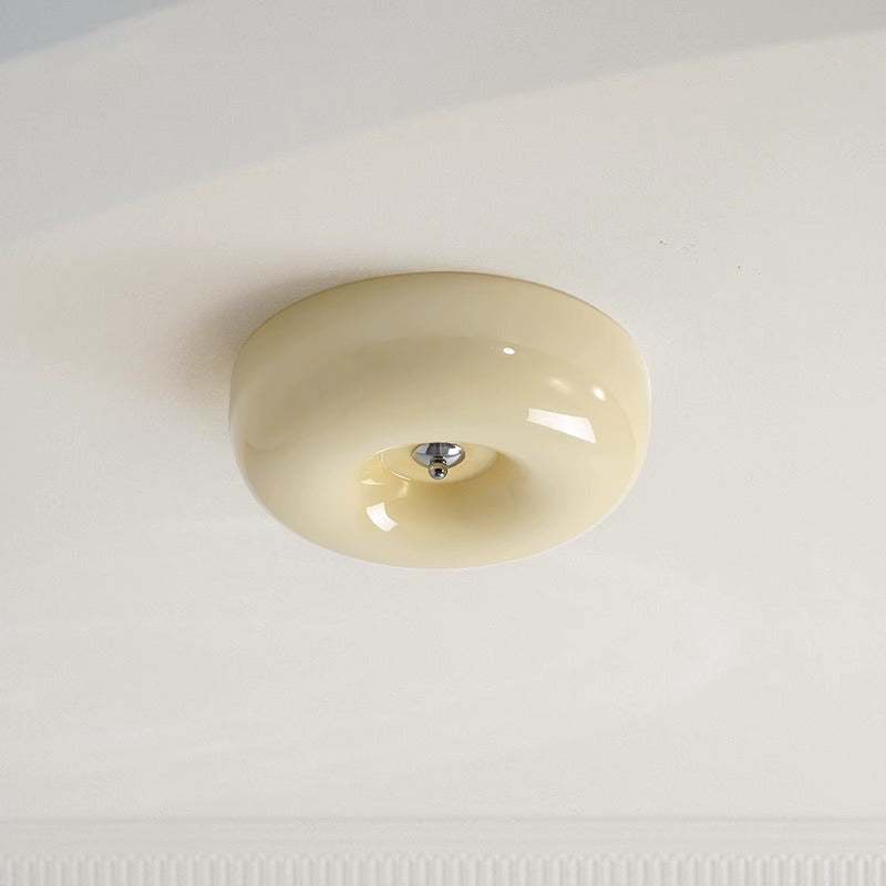 Glass Flush Mount LED Fixture – Dimmable 3-Tone Ambient Illumination for Bedrooms & Hallways | Thomler