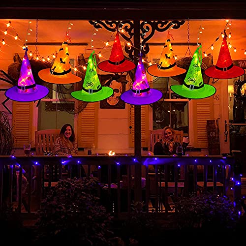 44 ft Witch Hat String Lights with 104 Warm White LEDs for Outdoor Halloween Decor | Thomler