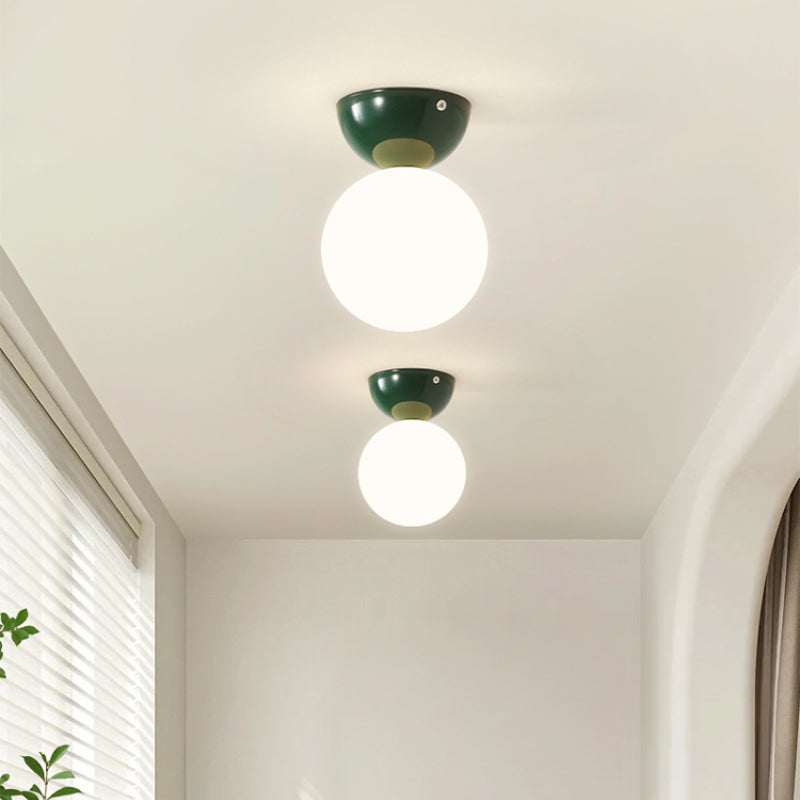 Metal & Glass Flush-Mount Ceiling Light for Kitchen & Living Room – Single G9 Bulb | Thomler