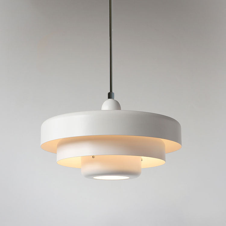 Hanging Ceiling Fixture 1-Socket Metal Shade Round Tiered Design Hardwired for Dining Room Kitchen Island Bar | Thomler