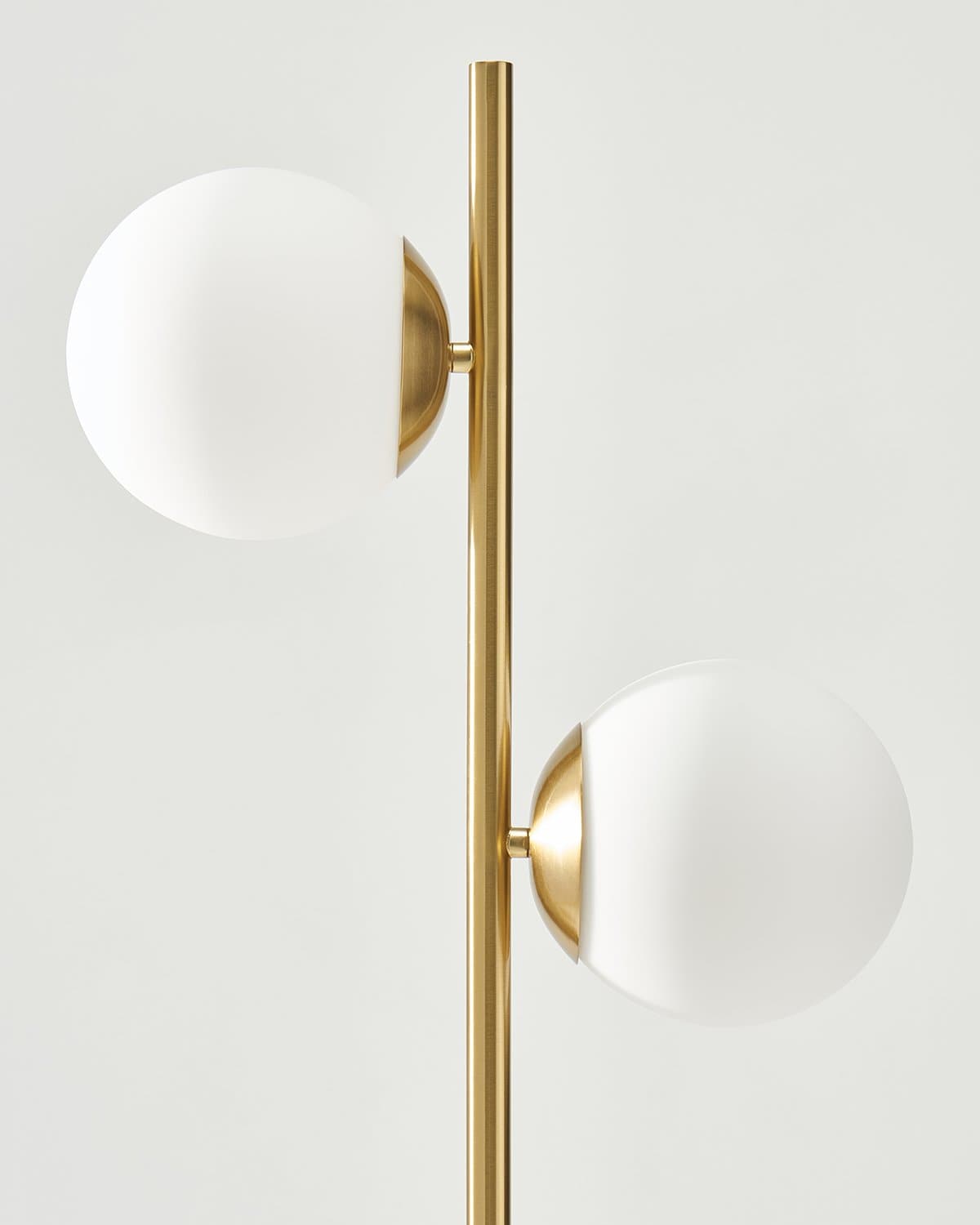 Vloerlamp Met 2 Glazen Bollen LED 165cm Modern Zwart | Sansoti