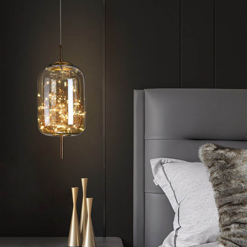 Glass Pendant Light with Adjustable Cord – Modern Minimalist Hanging Ceiling Fixture for Living Room, Bedroom & Dining | LED Ambient | Thomler