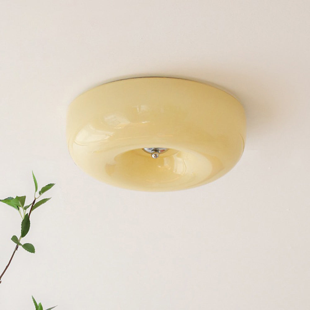 Glass Flush Mount LED Fixture – Dimmable 3-Tone Ambient Illumination for Bedrooms & Hallways | Thomler