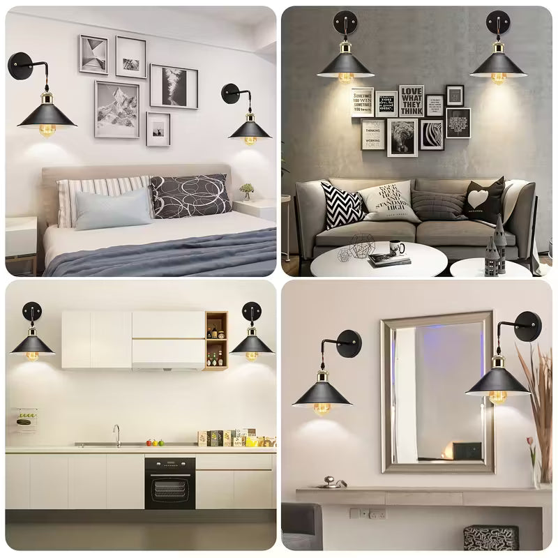 Industrial Wall Light Fixture – Oil-Rubbed Metal Accent Lamp for Bedroom, Living Room & Hallway – E26 Hardwired Sconce | Thomler