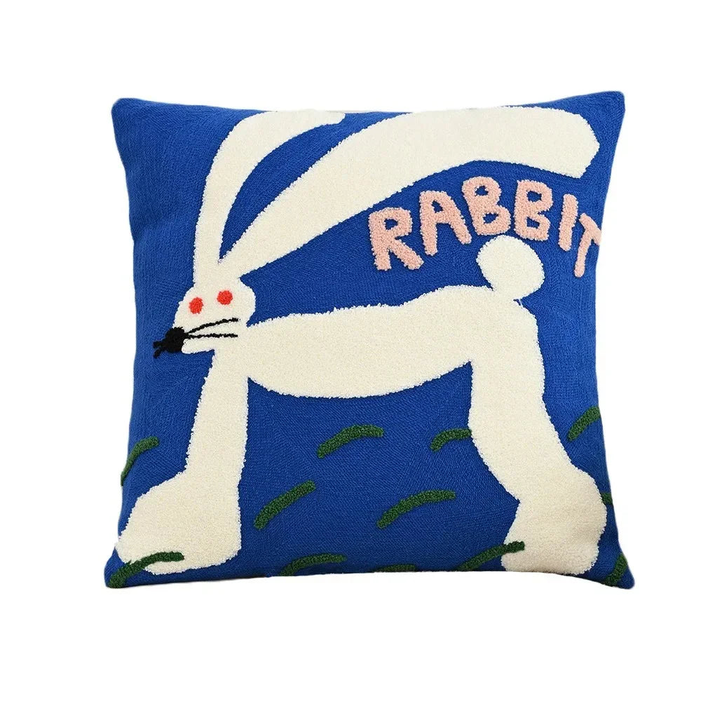 Cushion Cover Polyester Cotton Blend 45.0 cm 17.7 Inch Scandinavian Sofa Bedroom Animal Embroidered Decorative Throw Pillow Case | Thomler
