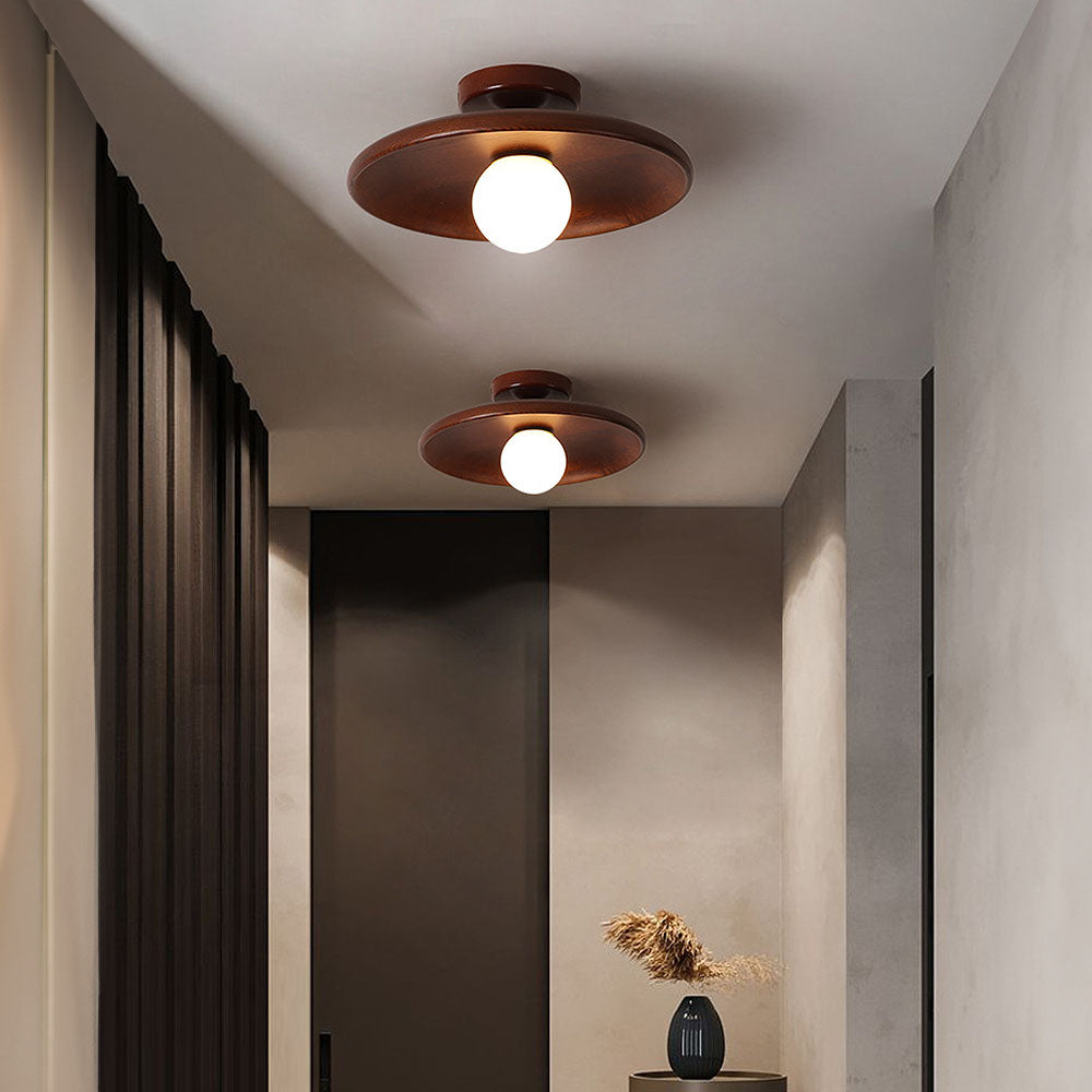 Ceiling Light Wood LED 15.0 cm Warm Light Living Room Bedroom Hallway Soft Ambient Lighting | Thomler