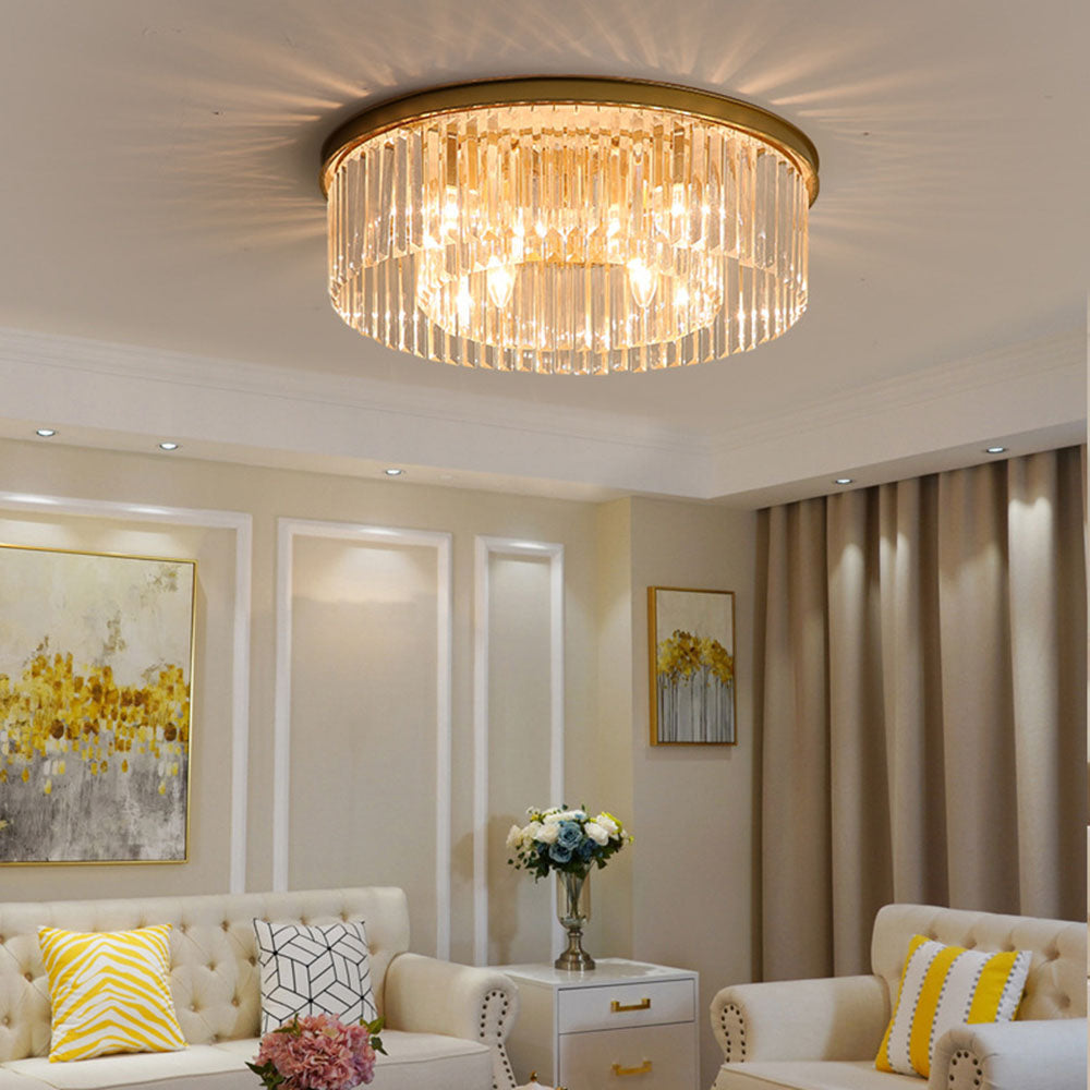 Ceiling Light Iron Crystal 40.0 cm Gold Living Room Hallway Bedroom Elegant Ambient Lighting | Thomler