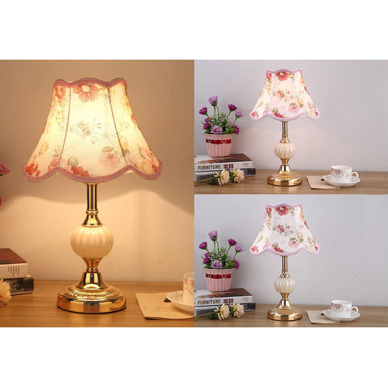 Table Lamp Glass Iron Fabric 16.5 in Modern Bedside Living Room Study LED E26 Light | Thomler
