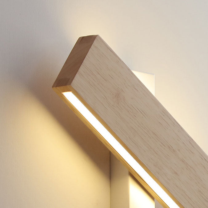 Wall Lamp Wood Acrylic 12 in Medium 12W Built-In LED Living Room Bedroom Hallway Lighting Modern Minimalist Decorative Fixture | Thomler