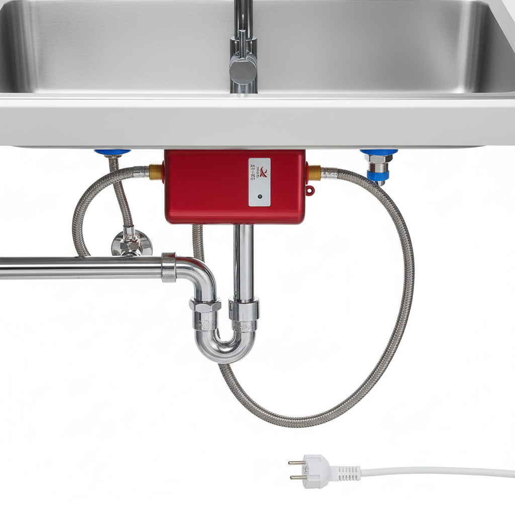 Tankless Electric Water Heater with Digital Temperature Control – Instant Hot Water on Demand for Kitchen, Bathroom & Shower – 3.8kW | Thomler