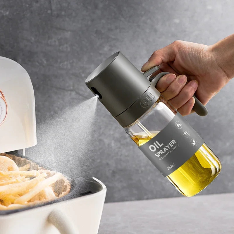 Borosilicate Glass Oil Spray Bottle 250ml for Healthy Cooking Air Fryer BBQ Kitchen | Thomler