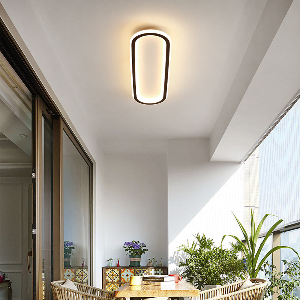 Oval Ceiling Light Fixture with Integrated LED Strip – Modern Flush Mount for Hallway, Bedroom & Living Room | Thomler