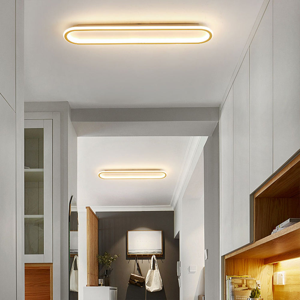 Oval Ceiling Light Fixture with Integrated LED Strip – Modern Flush Mount for Hallway, Bedroom & Living Room | Thomler