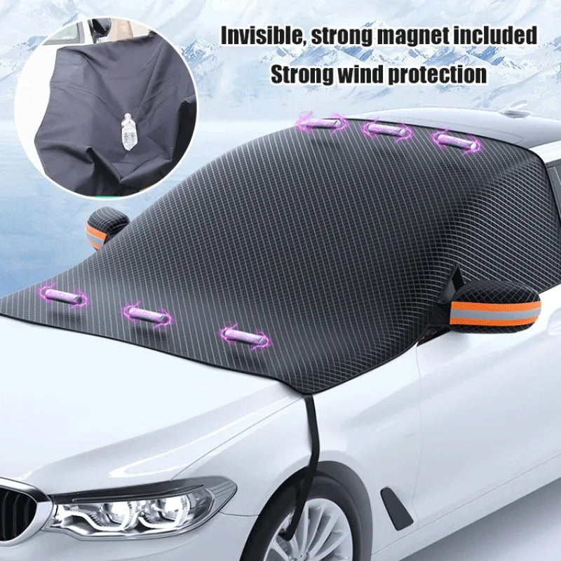 Magnetic Windshield Snow Cover for Cars – All-Season Protection from Ice, Frost & Sun – Easy Install with Built-In Magnets | Thomler