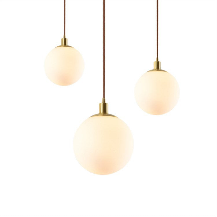 Pendant Light Glass 9.8 in Adjustable White Gold Hallway Living Room Bedroom Lighting Fixture Modern Hanging Lamp | Thomler