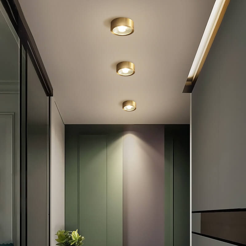 Flush Mount Ceiling Light Copper 4.72 in Built-In LED Modern Hallway Living Room Bedroom Lighting | Thomler