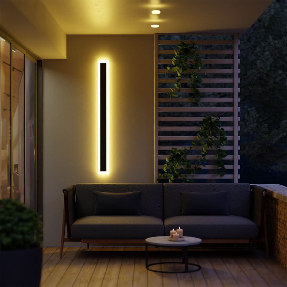 LED Outdoor Wall Light Modern Minimalist for Garden Patio Balcony Waterproof Black Metal Sconce with Motion Sensor & Dimmable | Thomler