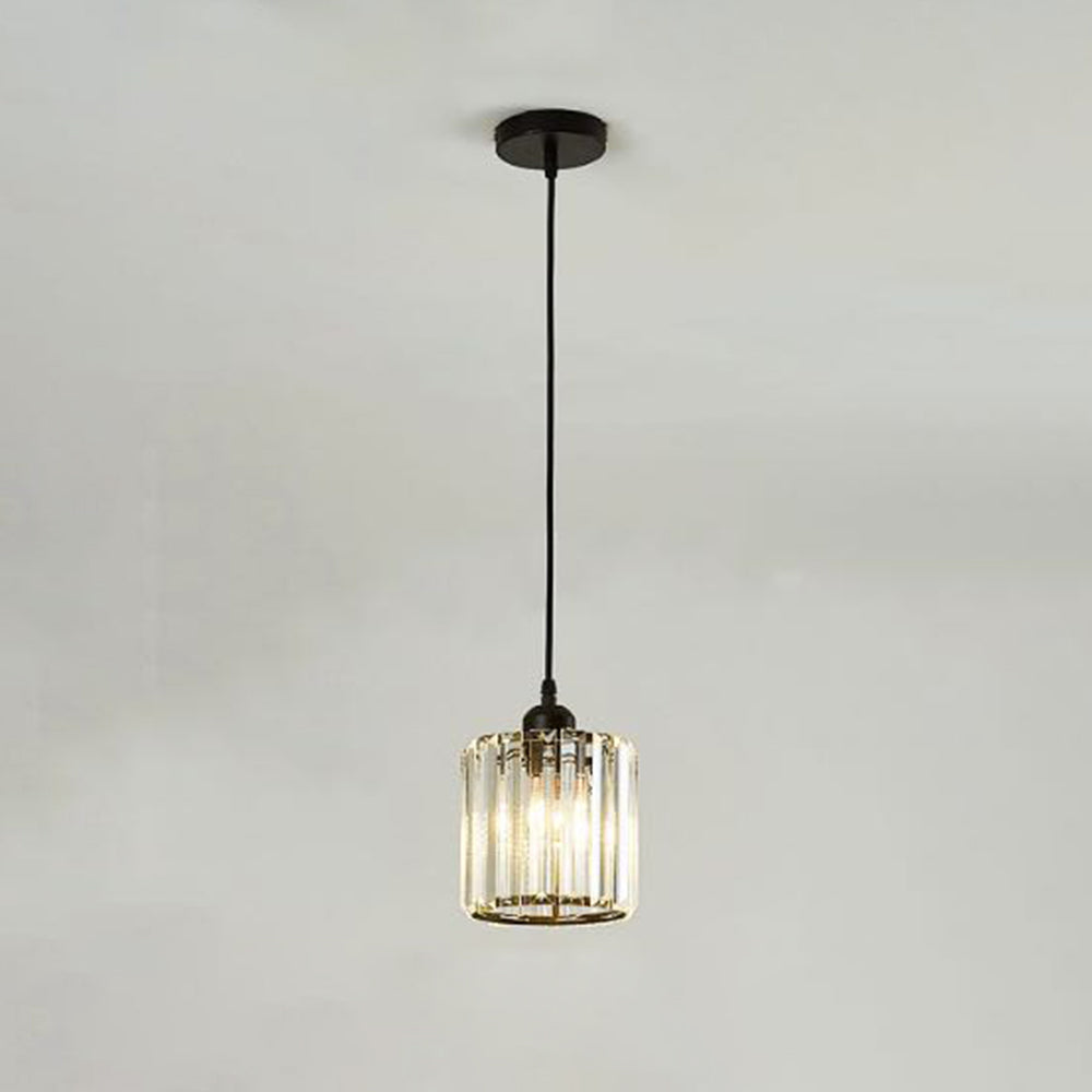 Cylindrical Glass Hanging Fixture with Metal Hardware for Dining Room & Bedroom | Thomler
