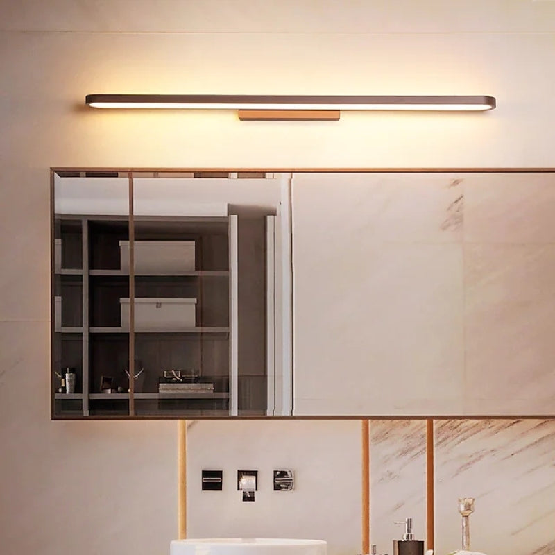 Wall Lamp Aluminium LED 80.0 cm Coffee Brown Bathroom Mirror Makeup Lighting Modern Vanity Light | Thomler